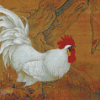 Big White Rooster Bird Diamond Paintings