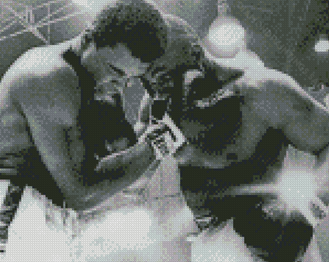Black And White Cassius Clay vs Sonny Liston Diamond Paintings