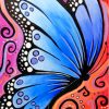 Black And Blue Whimsical Butterfly Diamond Painting