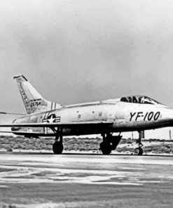 Black And White F100 Super Sabre Diamond Painting