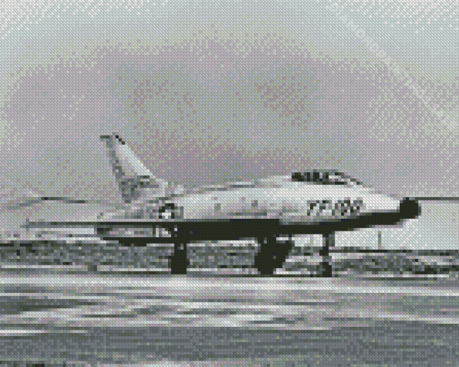 Black And White F100 Super Sabre Diamond Paintings