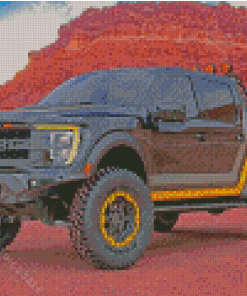 Black And Yellow Ford Raptor Diamond Paintings