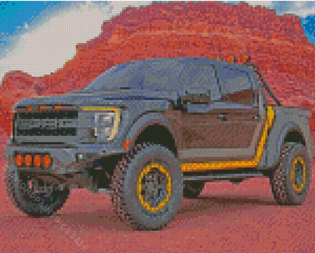 Black And Yellow Ford Raptor Diamond Paintings