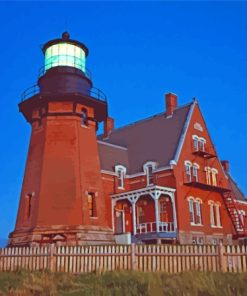 Block Island Lighthouse At Dawn Diamond Painting