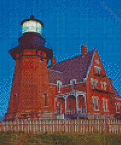 Block Island Lighthouse At Dawn Diamond Paintings