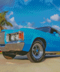 Blue Mercury Cougar Car Diamond Paintings