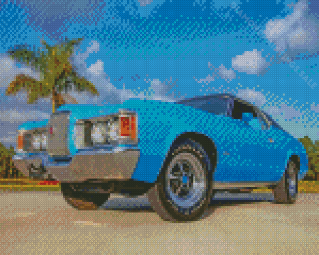 Blue Mercury Cougar Car Diamond Paintings