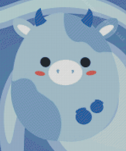 Blue Squishmallow Cow Diamond Paintings