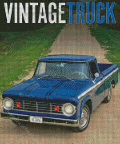 Blue Vintage Truck Poster Diamond Paintings