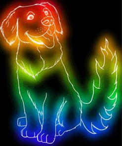 Colorful Neon Dog Diamond Painting