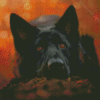 Black German Shepherd Dog Animal Diamond Paintings