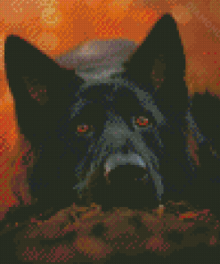 Black German Shepherd Dog Animal Diamond Paintings