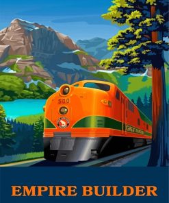 Empire Builder Train Poster Diamond Painting