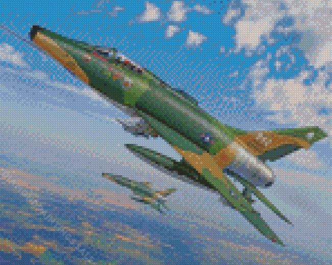 F 100 Super Sabre Military Jet Fighter Diamond Paintings