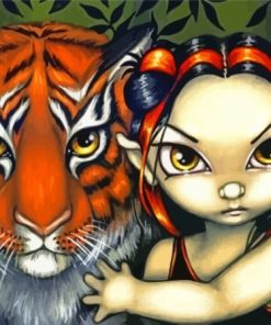 Fairy And Tiger Diamond Painting