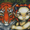 Fairy And Tiger Diamond Paintings