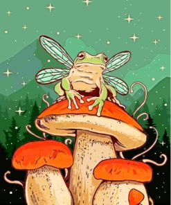 Fantasy Frog And Mushroom Diamond Painting
