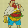 Fat Man Drinking Soda Diamond Paintings