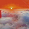 Golden Gate Bridge In Fog At Sunset Diamond Paintings