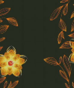 Golden Flower Diamond Painting