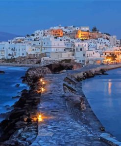 Greece Naxos Island At Night Diamond Painting
