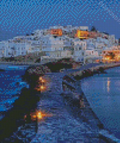 Greece Naxos Island At Night Diamond Paintings