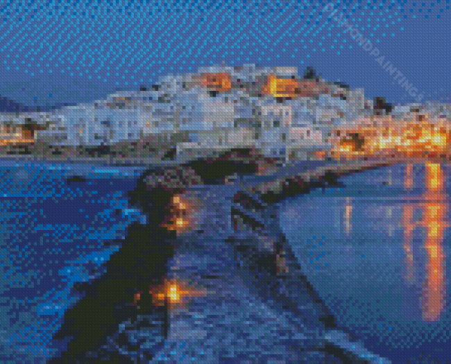 Greece Naxos Island At Night Diamond Paintings