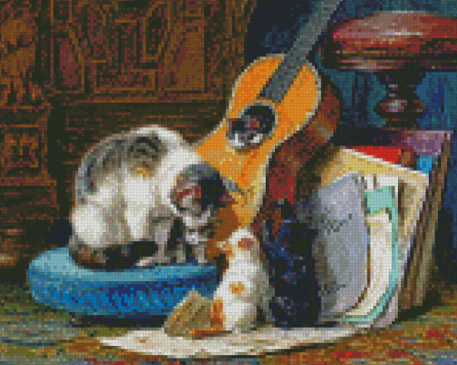 Guitars And Cats Diamond Paintings