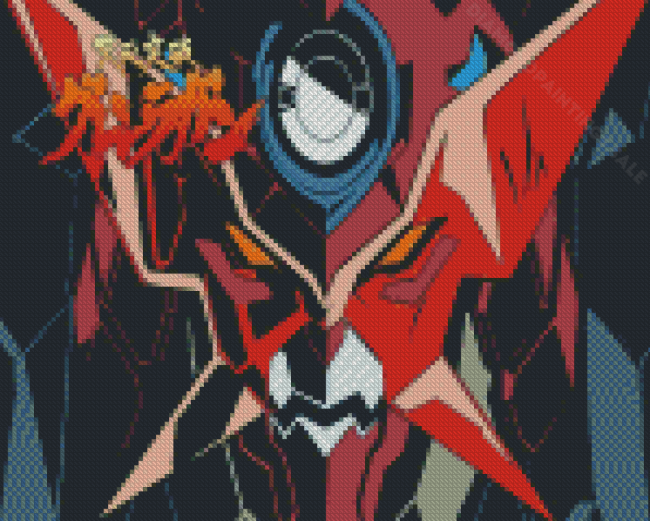 Gurren Lagann Robot Face Art Diamond Paintings