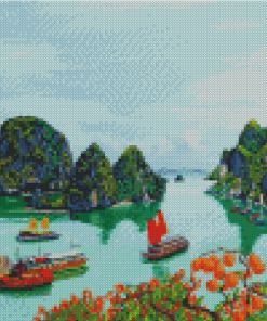 Hạ Long Bay Vietnam Boats Diamond Paintings