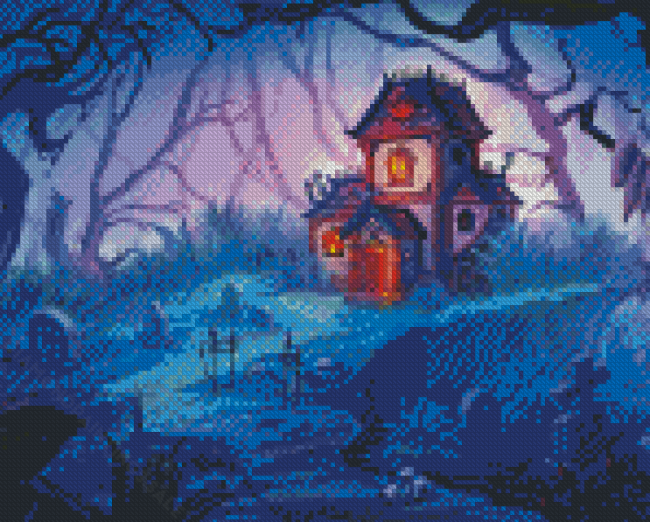 Haunted Property Illustration Diamond Paintings