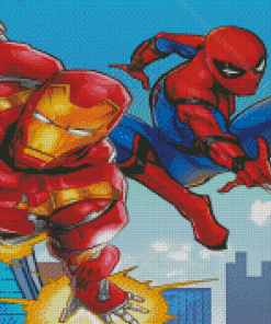 Iron Man And Spider Man DC Comics Diamond Paintings