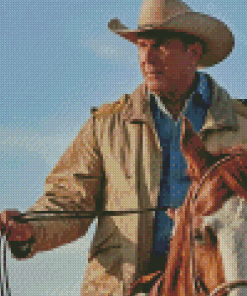 Kevin Costner On A Horse Diamond Paintings