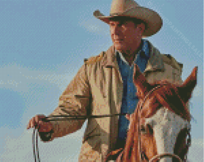 Kevin Costner On A Horse Diamond Paintings