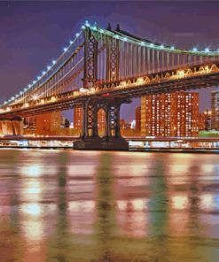 Manhattan Bridge By Night Diamond Painting