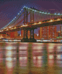 Manhattan Bridge By Night Diamond Paintings