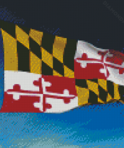 Maryland State Flying Flag Diamond Paintings