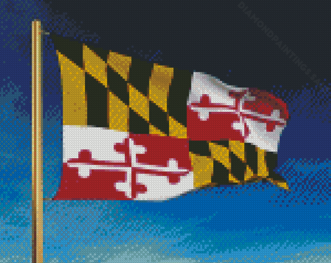 Maryland State Flying Flag Diamond Paintings