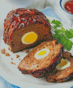 Meatloaf With Boiled Egg Diamond Paintings