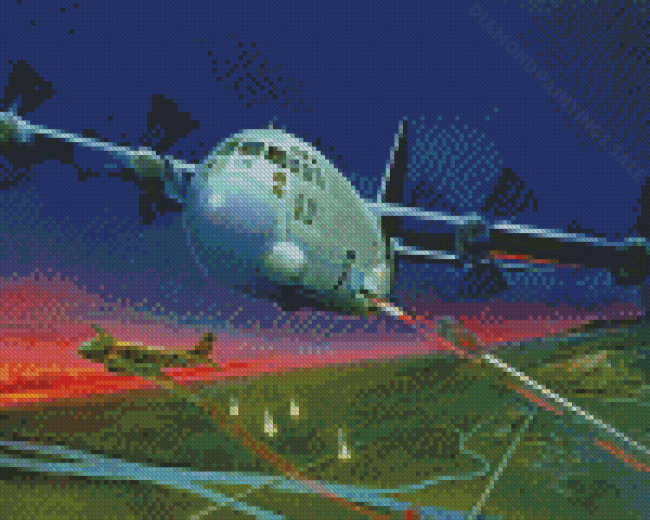 Military C 130 Plane Diamond Paintings