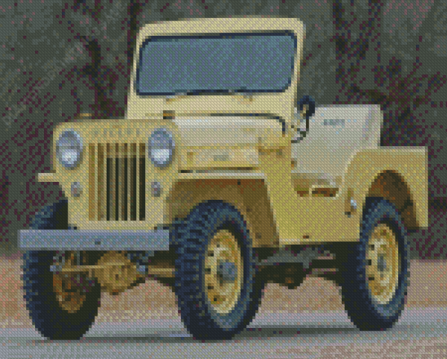 Military Willys Jeep Diamond Paintings