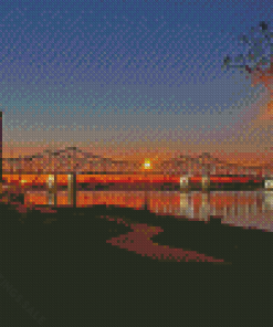 Natchez Mississippi River Bridge Diamond Paintings