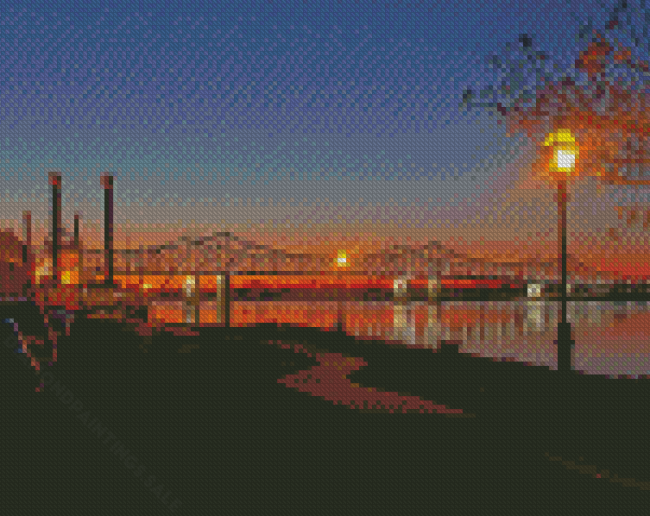 Natchez Mississippi River Bridge Diamond Paintings