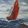 Ocean Waves Thames Sailing Barge Diamond Paintings