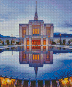 Ogden Utah Temple Reflection Diamond Paintings