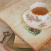 Old Vintage Books With Tea Cup Diamond Paintings