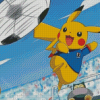 Pikachu Playing Football Diamond Paintings