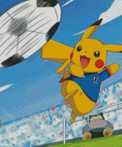Pikachu Playing Football Diamond Paintings
