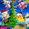 Pokemon Characters Celebrating Christmas Diamond Painting