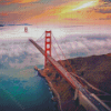 San Francisco Golden Gate Bridge In Fog Diamond Paintings